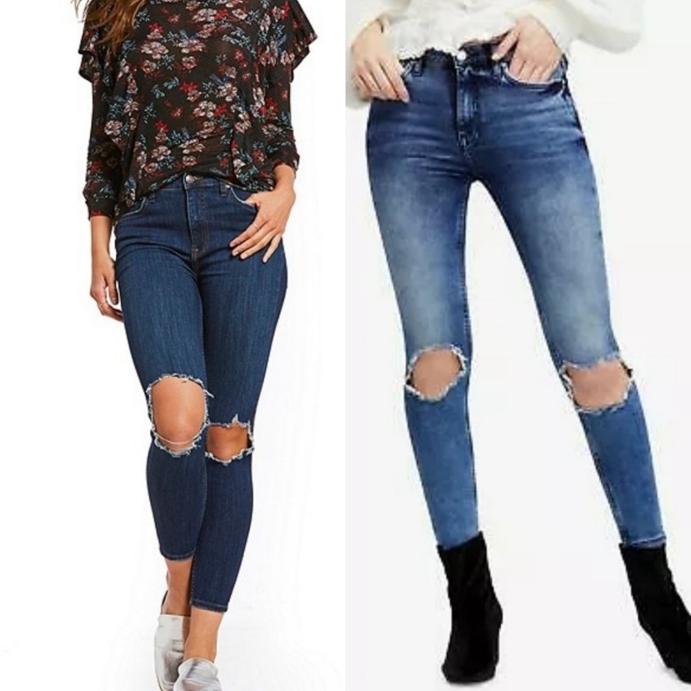 Free People busted knee skinny jeans